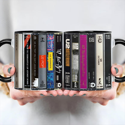 U2 Albums Cassette Retro Collection Accent Mug
