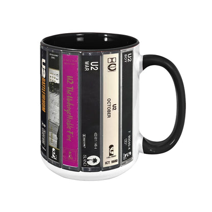 U2 Albums Cassette Retro Collection Accent Mug