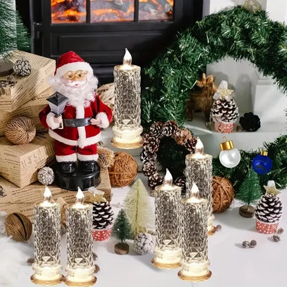 AQA Crystal LED Candle Set – Warm Flickering Glow for Date Nights, Parties & Home Decor