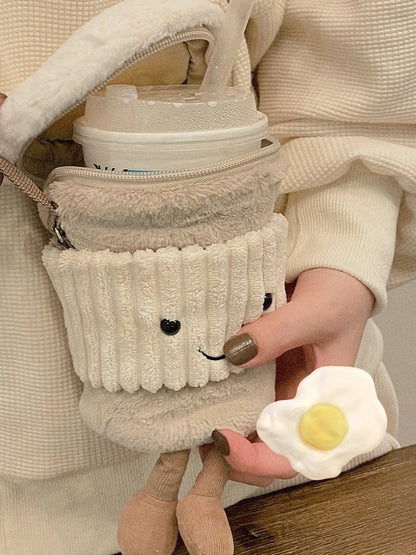 Exclusive to Elegant Ladies! Crossbody Plush Bag Cup Holder