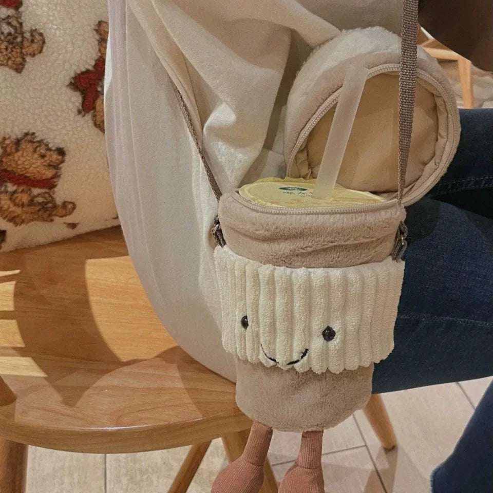 Exclusive to Elegant Ladies! Crossbody Plush Bag Cup Holder