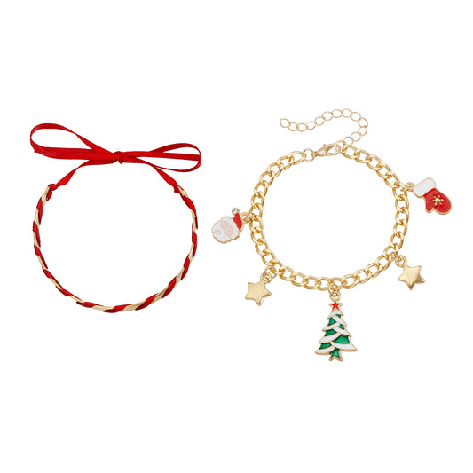 The "Jingle Bell" Charm Bracelet & Choker Set | Festive Holiday Fun