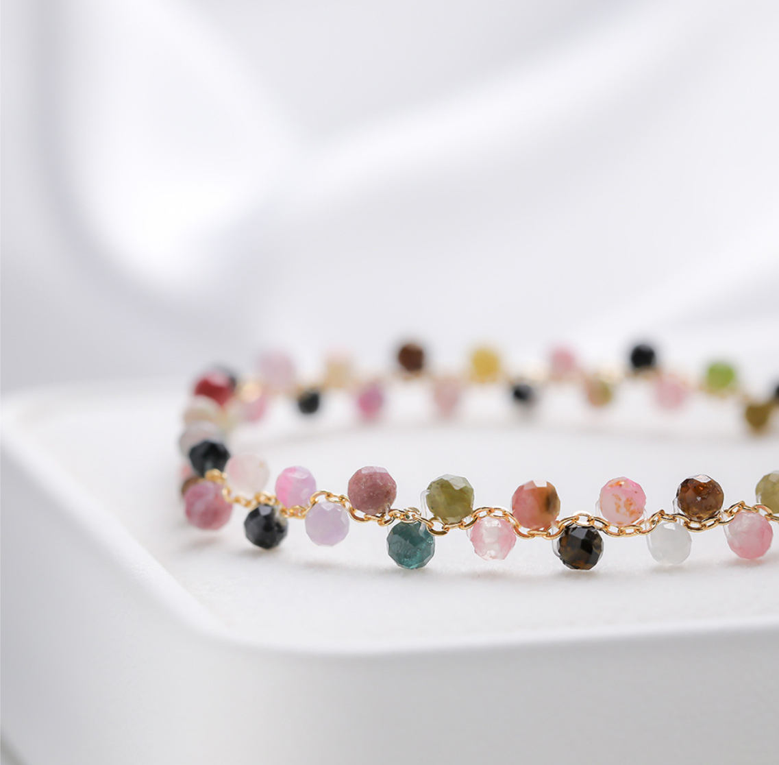 "Joyful Confetti" | Dainty Rainbow Tourmaline Bracelet